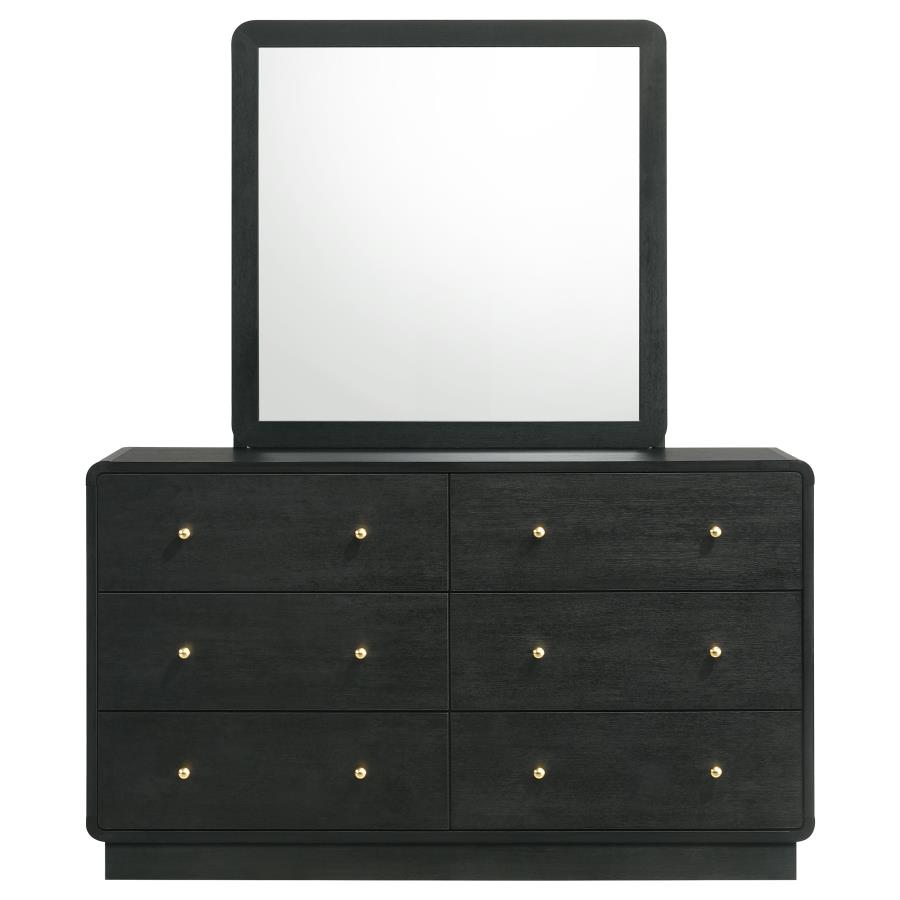 Cavelle 6-drawer Dresser and Mirror Black view 3