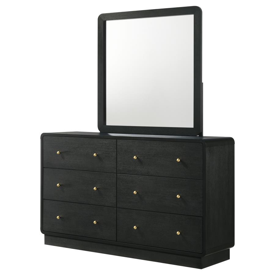 Cavelle 6-drawer Dresser and Mirror Black view 4