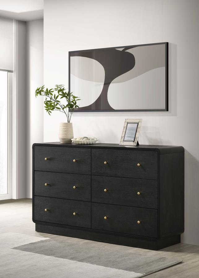 Cavelle 6-drawer Dresser Cabinet Black view 2