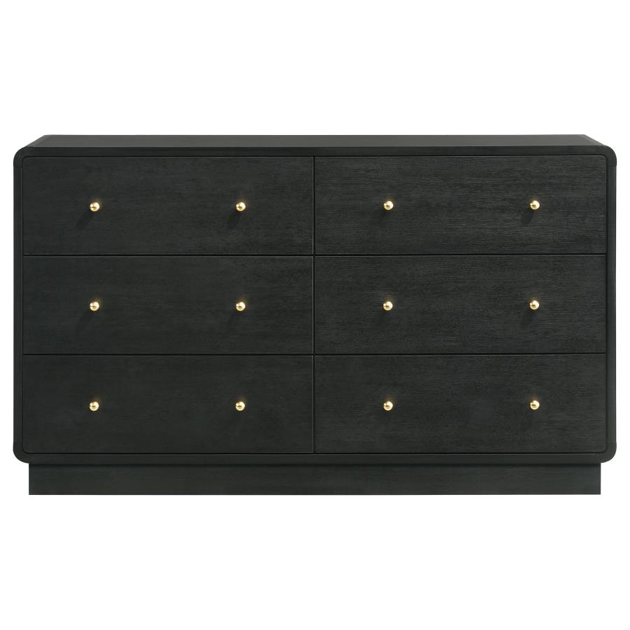 Cavelle 6-drawer Dresser Cabinet Black view 3