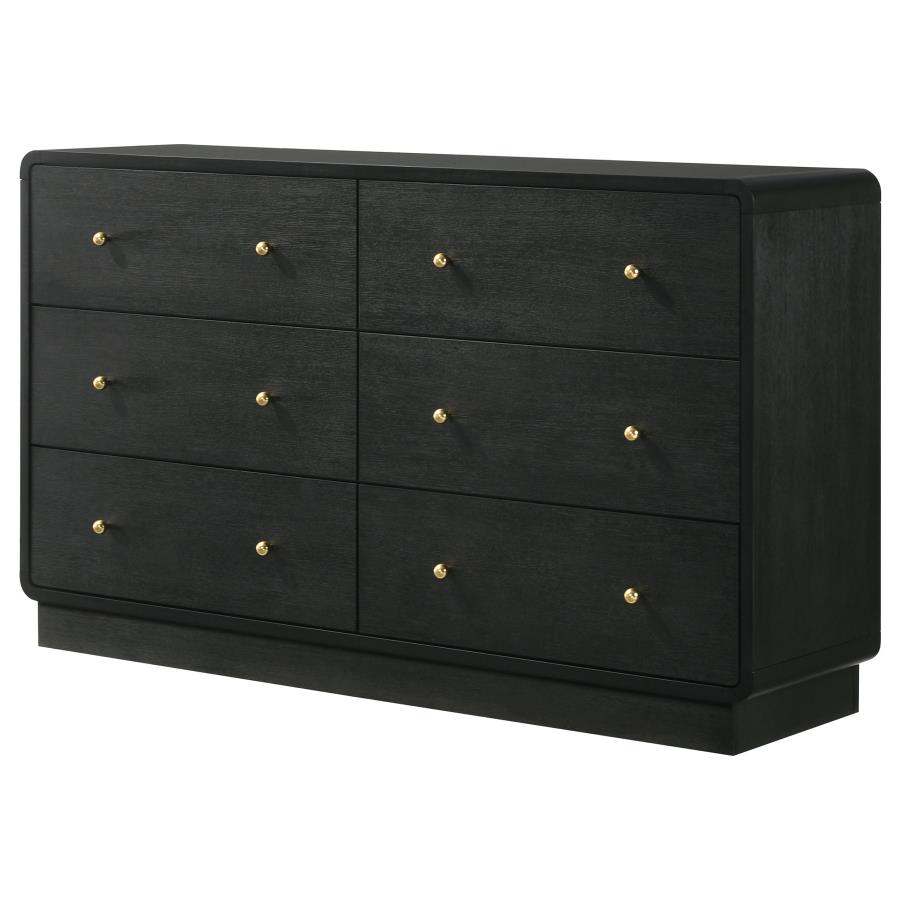 Cavelle 6-drawer Dresser Cabinet Black view 4