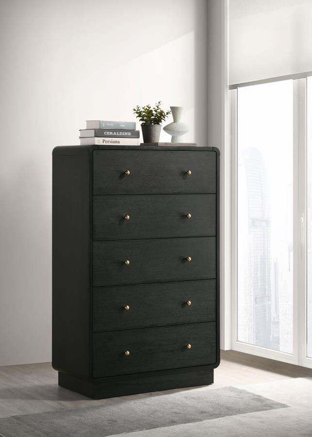 Cavelle 5-drawer Chest of Drawers Black view 2