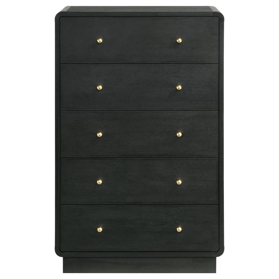 Cavelle 5-drawer Chest of Drawers Black view 3