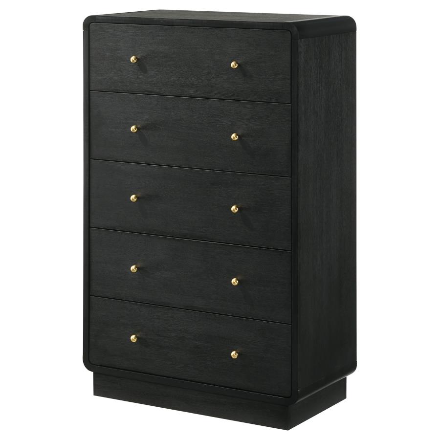 Cavelle 5-drawer Chest of Drawers Black view 4