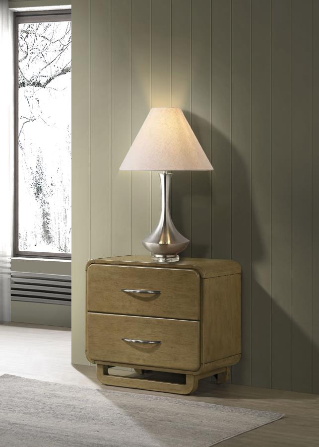 Amsbury 2-drawer Nightstand Bedside Table Nutmeg view 2