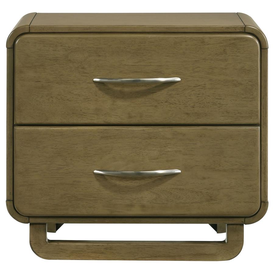 Amsbury 2-drawer Nightstand Bedside Table Nutmeg view 3