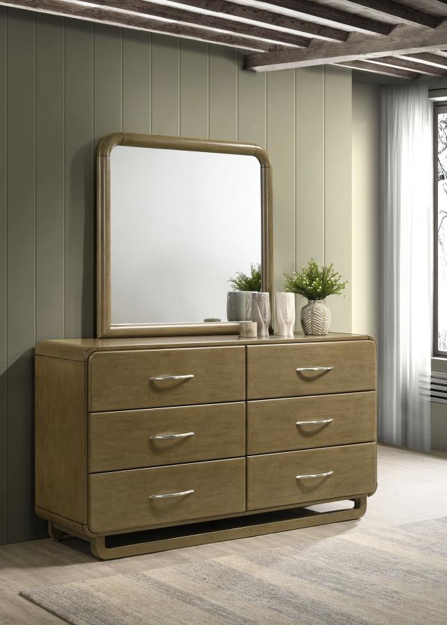 Amsbury 6-drawer Dresser and Mirror Nutmeg view 2