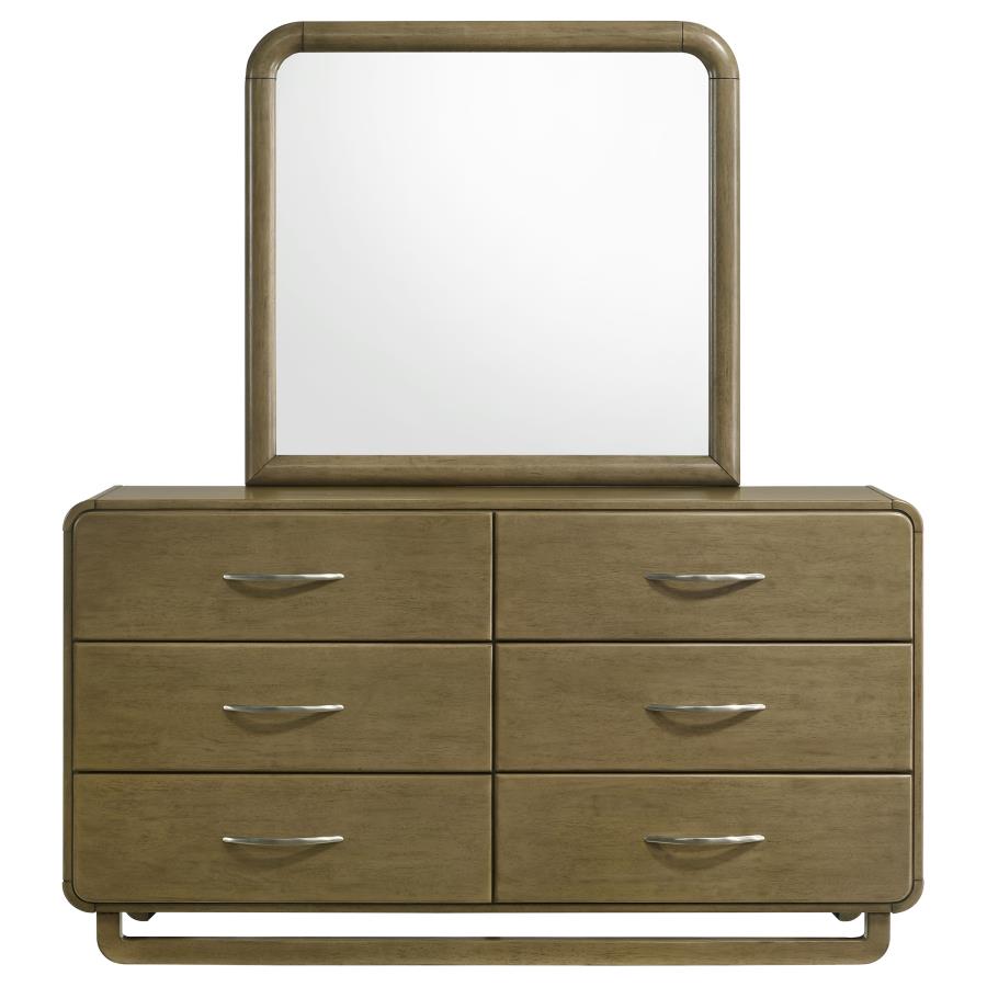 Amsbury 6-drawer Dresser and Mirror Nutmeg view 3
