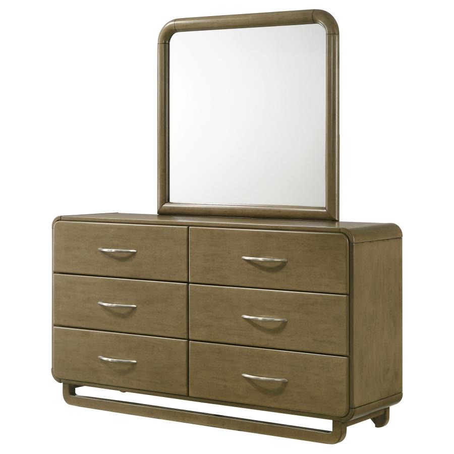 Amsbury 6-drawer Dresser and Mirror Nutmeg view 4