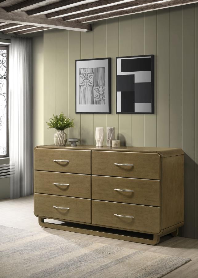 Amsbury 6-drawer Dresser Cabinet Nutmeg view 2
