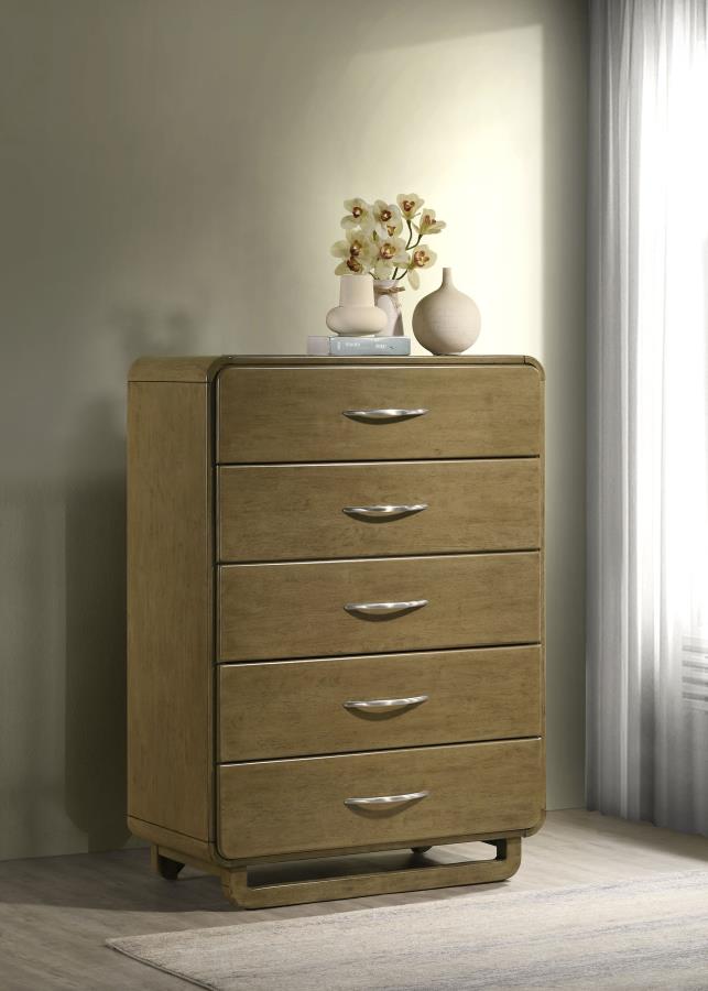 Amsbury 5-drawer Chest of Drawers Nutmeg view 2