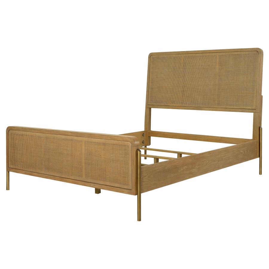 Arini Rattan Eastern King Panel Bed Sand Wash and Natural view 4