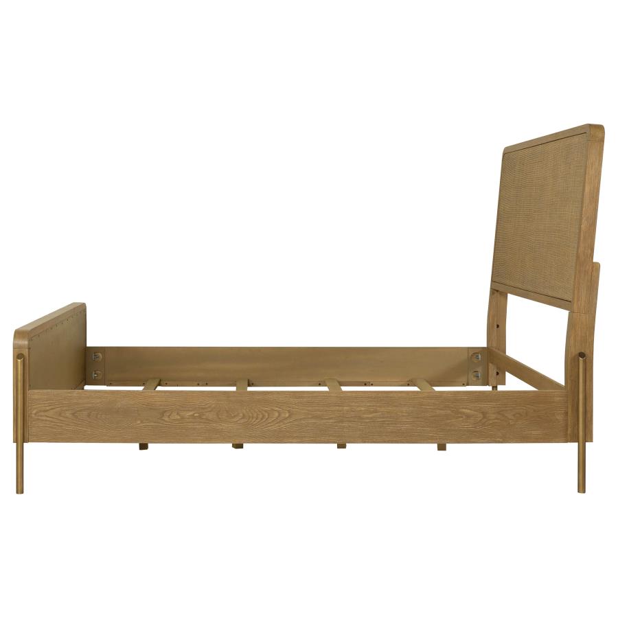 Arini Rattan Queen Panel Bed Sand Wash and Natural Cane view 5