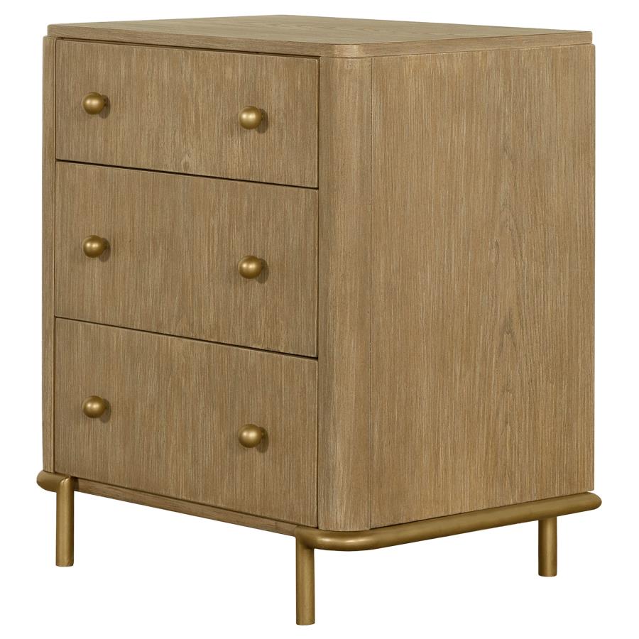 Arini 3-drawer Nightstand Sand Wash view 4