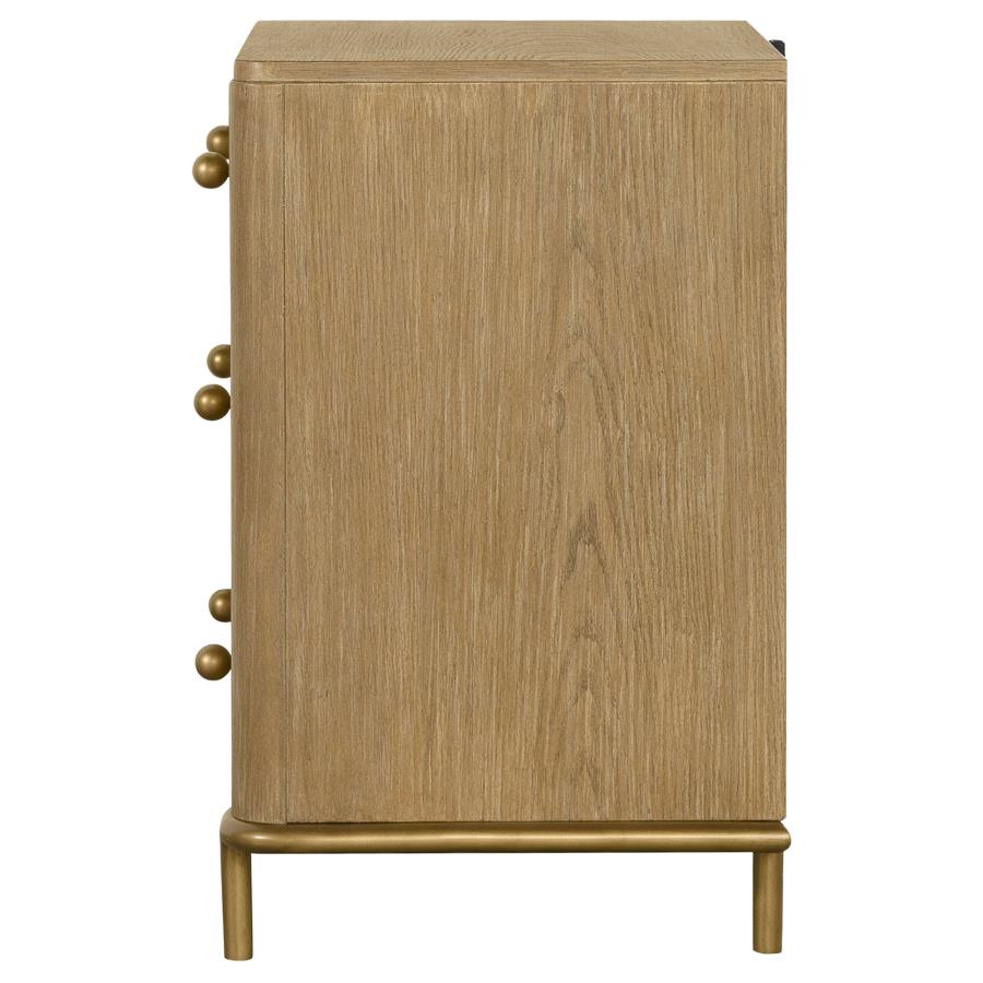 Arini 3-drawer Nightstand Sand Wash view 5