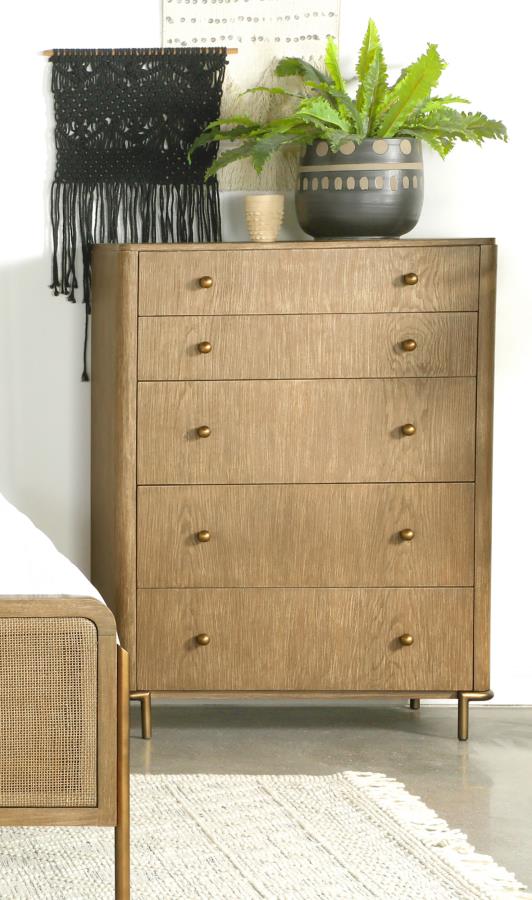 Arini 5-drawer Bedroom Chest Sand Wash view 2