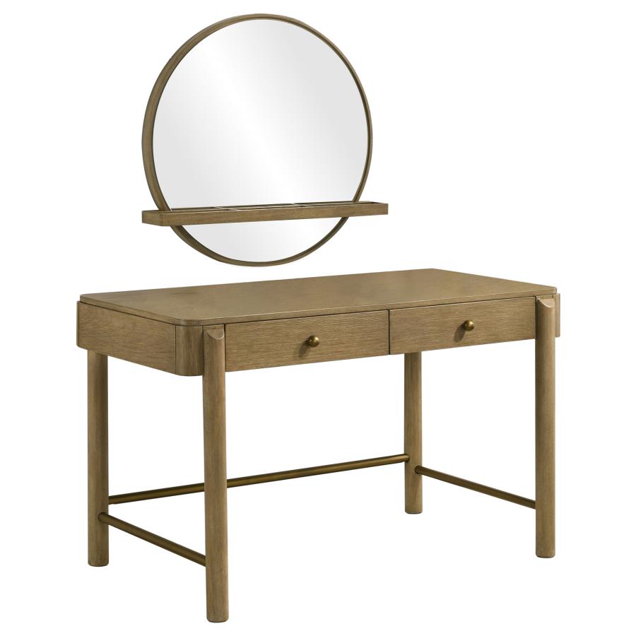 Arini 2-piece Makeup Vanity Table and Mirror Set Sand Wash