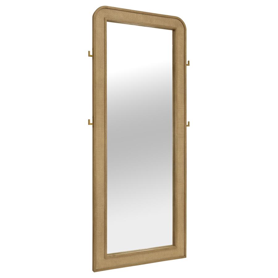 Arini Cane Weave Full Length Standing Floor Mirror Sand Wash view 2