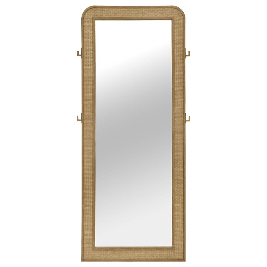 Arini Cane Weave Full Length Standing Floor Mirror Sand Wash view 3