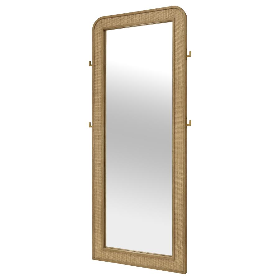 Arini Cane Weave Full Length Standing Floor Mirror Sand Wash view 4
