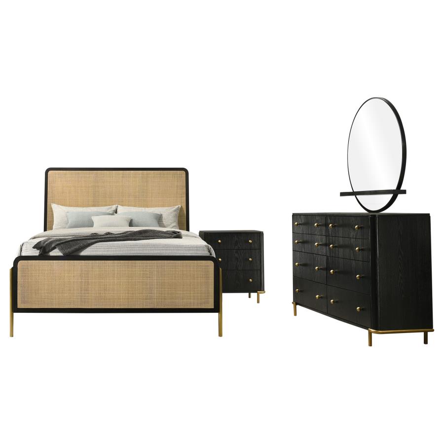 Arini 4-piece Queen Bedroom Set Black and Natural view 2