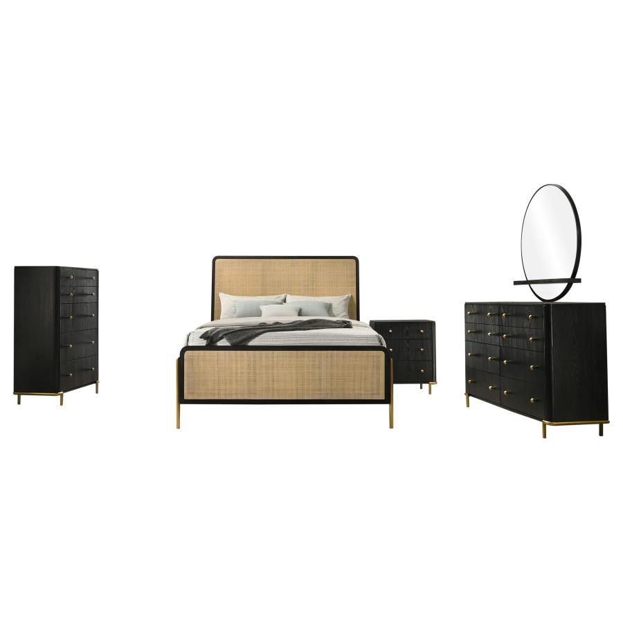 Arini 5-piece Queen Bedroom Set Black and Natural view 2