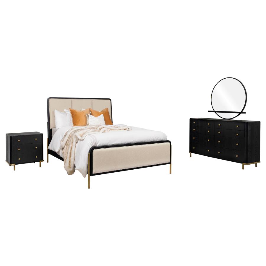 Arini 4-piece Queen Bedroom Set Cream and Black view 2