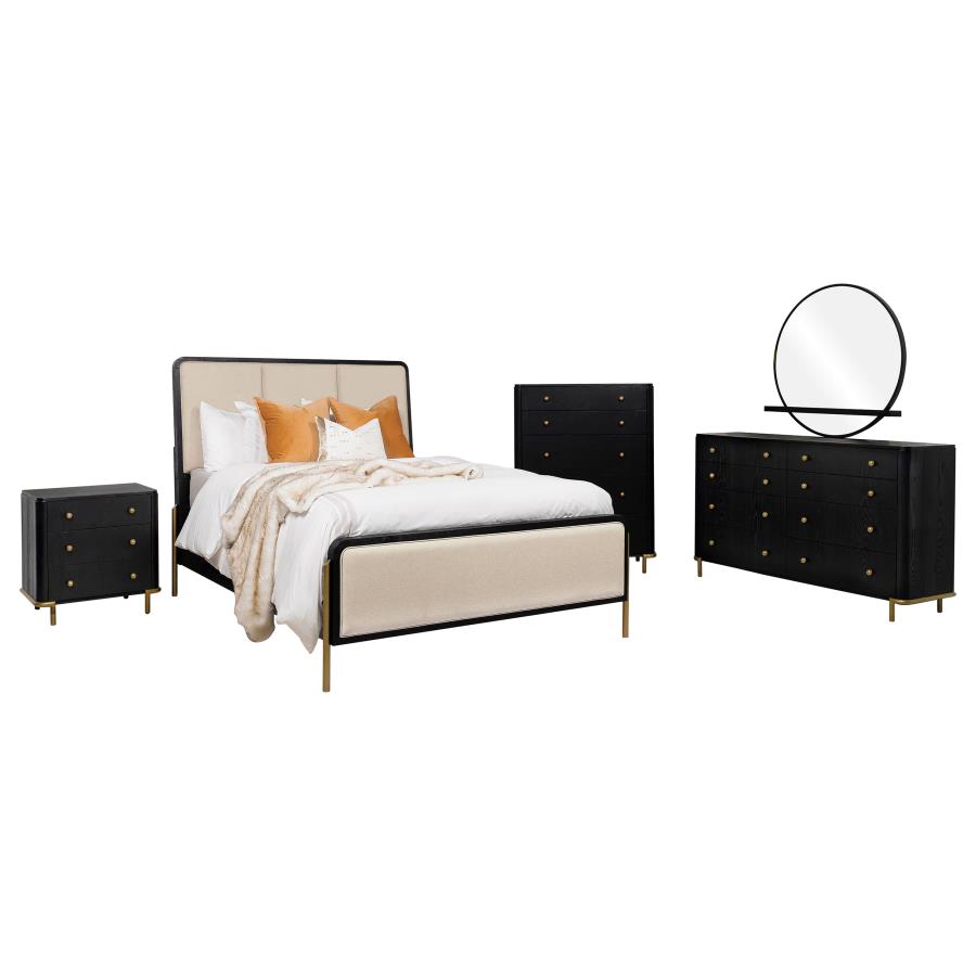 Arini 5-piece Queen Bedroom Set Cream and Black view 2