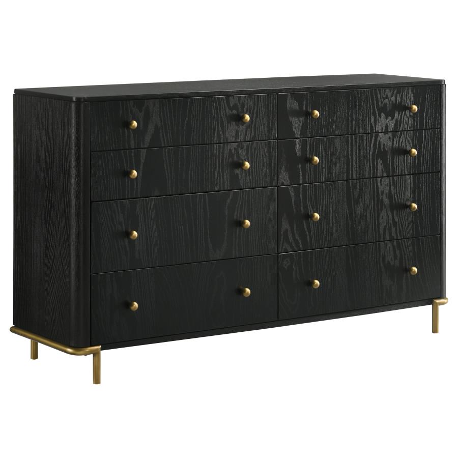 Arini 5-piece Queen Bedroom Set Cream and Black view 7