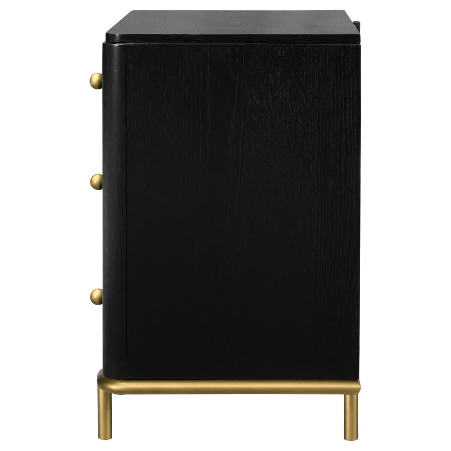 Arini 3-drawer Nightstand Black view 5