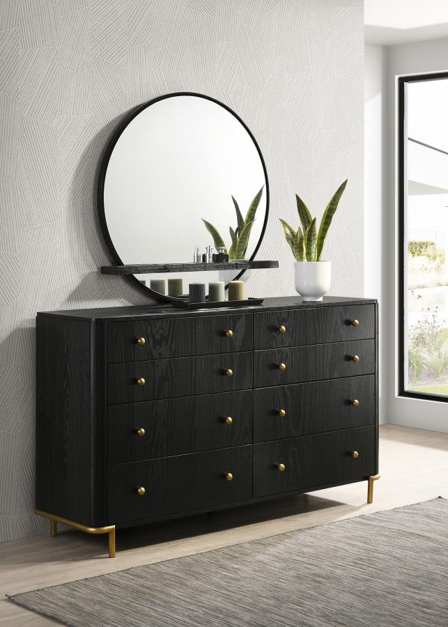 Arini 8-drawer Dresser with Mirror Black view 2