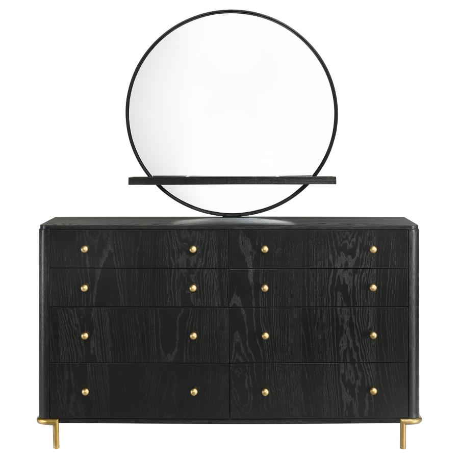 Arini 8-drawer Dresser with Mirror Black view 3