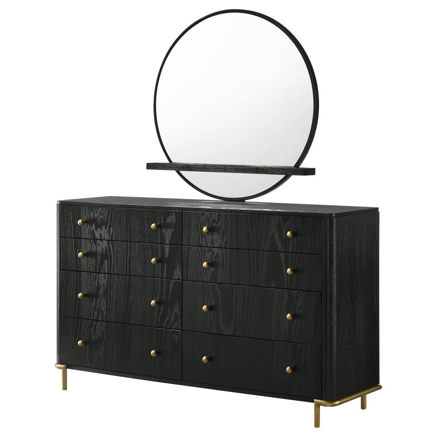 Arini 8-drawer Dresser with Mirror Black view 4