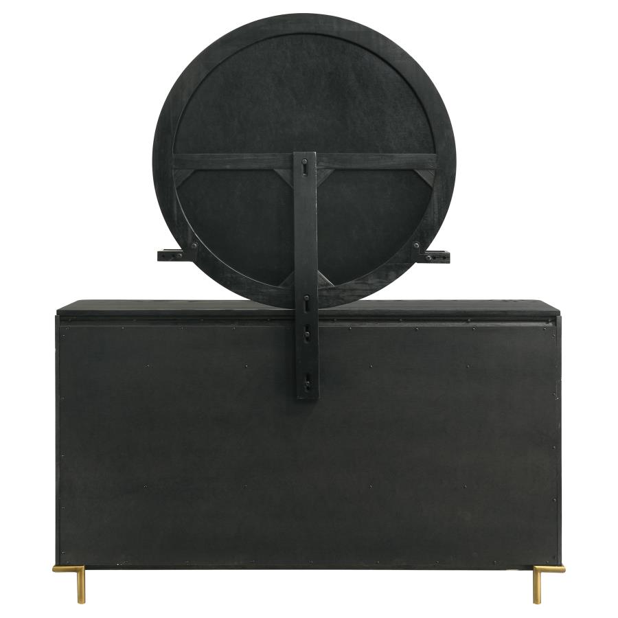 Arini 8-drawer Dresser with Mirror Black view 7