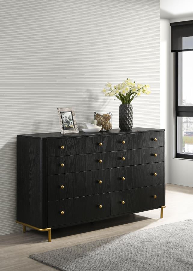 Arini 8-drawer Dresser Black view 2