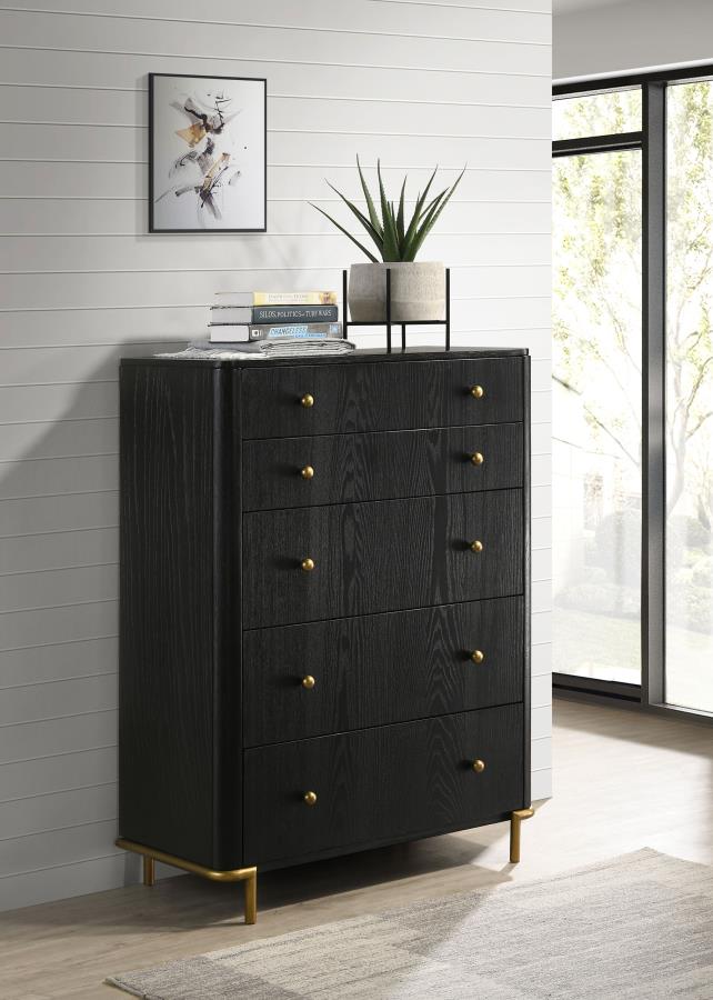 Arini 5-drawer Bedroom Chest Black view 2