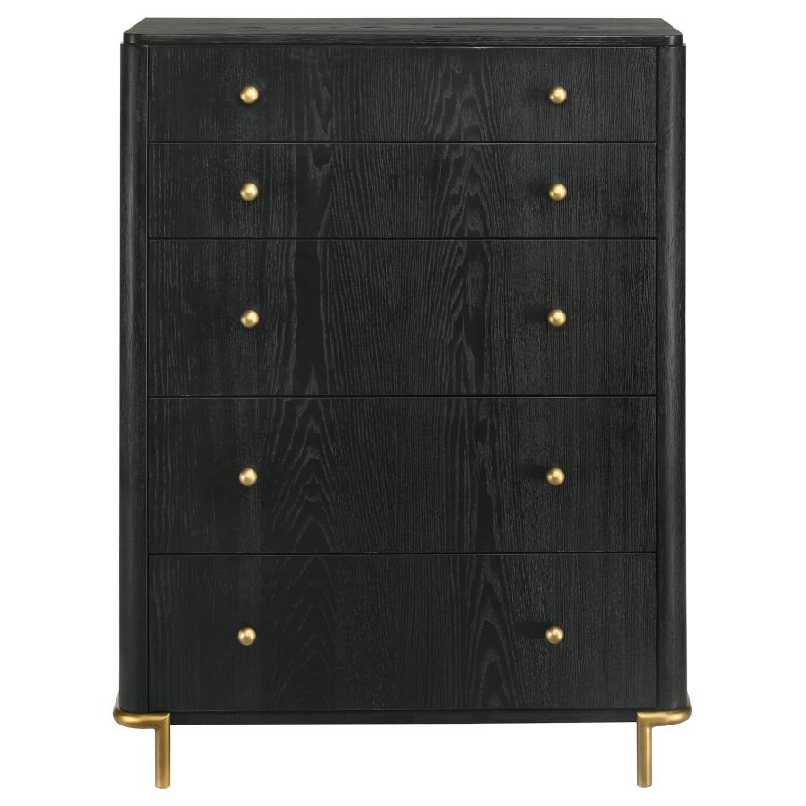 Arini 5-drawer Bedroom Chest Black view 3