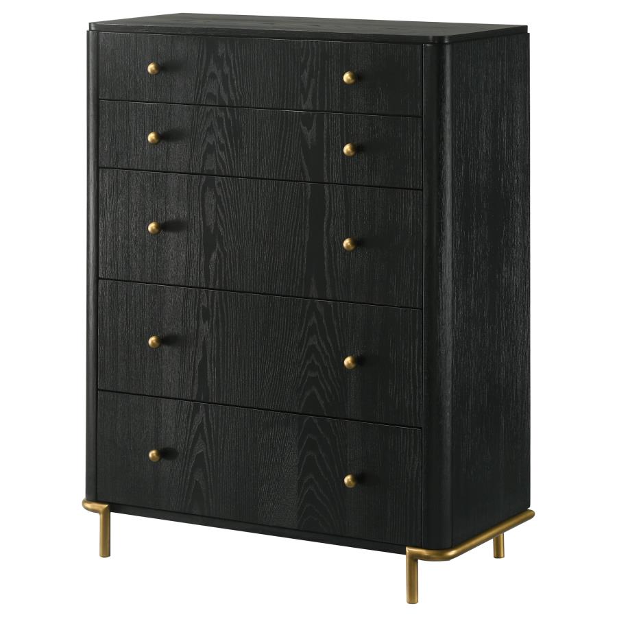 Arini 5-drawer Bedroom Chest Black view 4