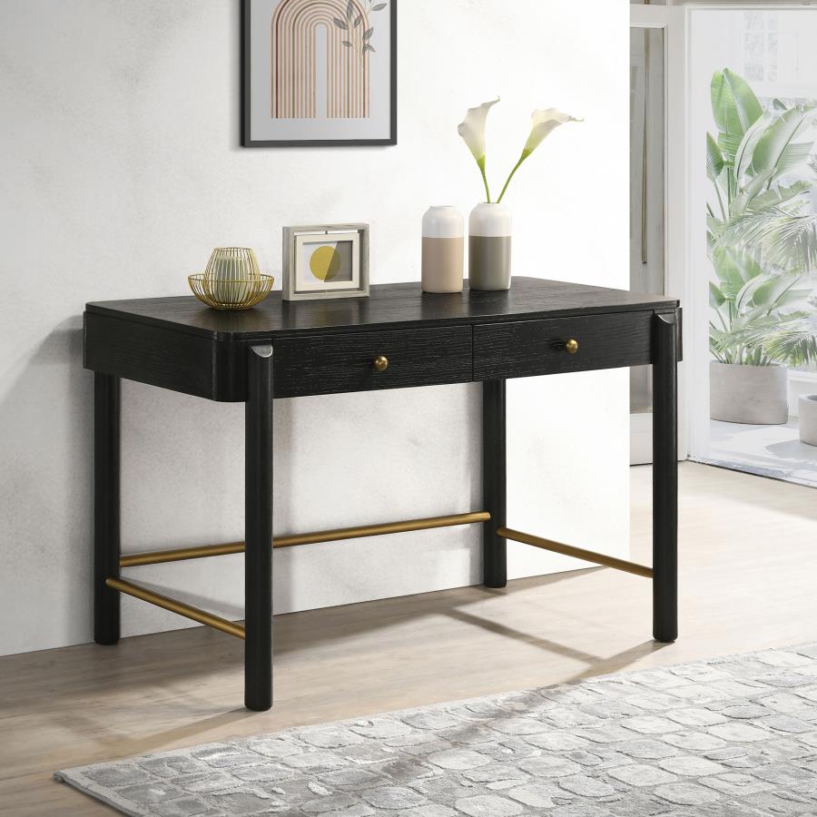 Arini 2-drawer Vanity Desk Makeup Table Black view 2