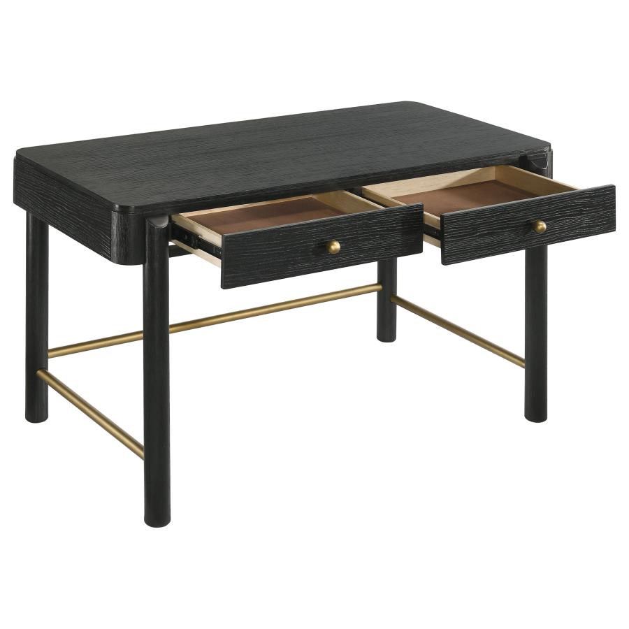 Arini 2-drawer Vanity Desk Makeup Table Black view 3
