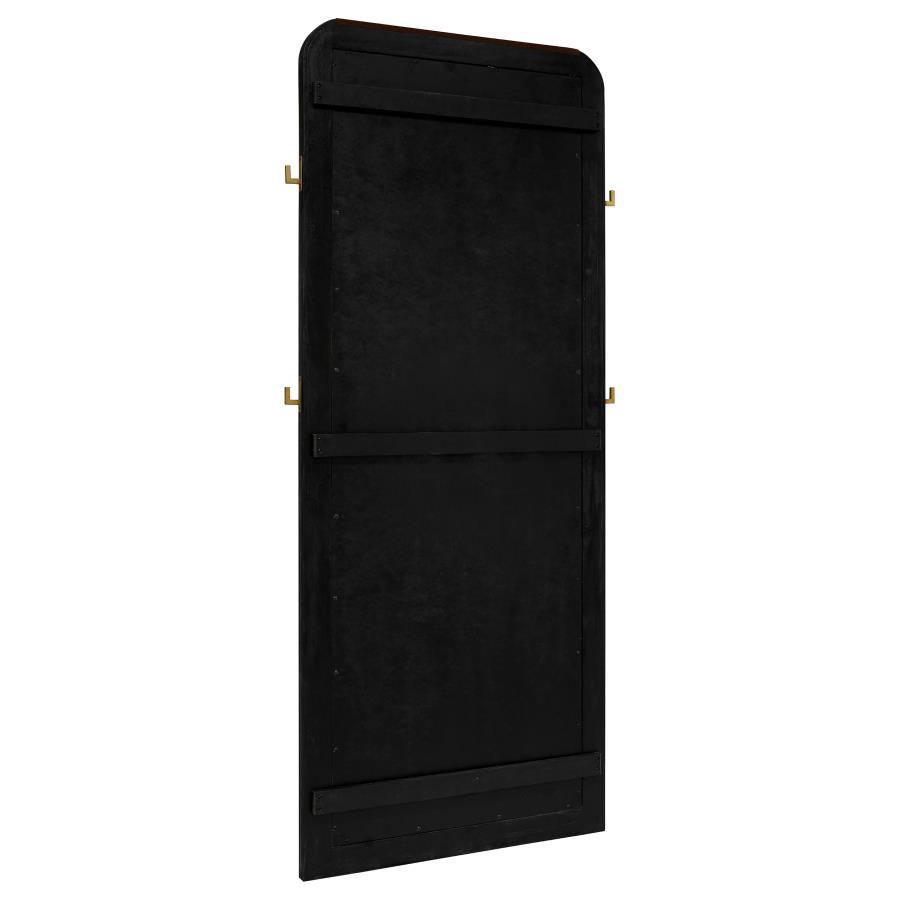 Arini Cane Weave Full Length Standing Floor Mirror Black view 6
