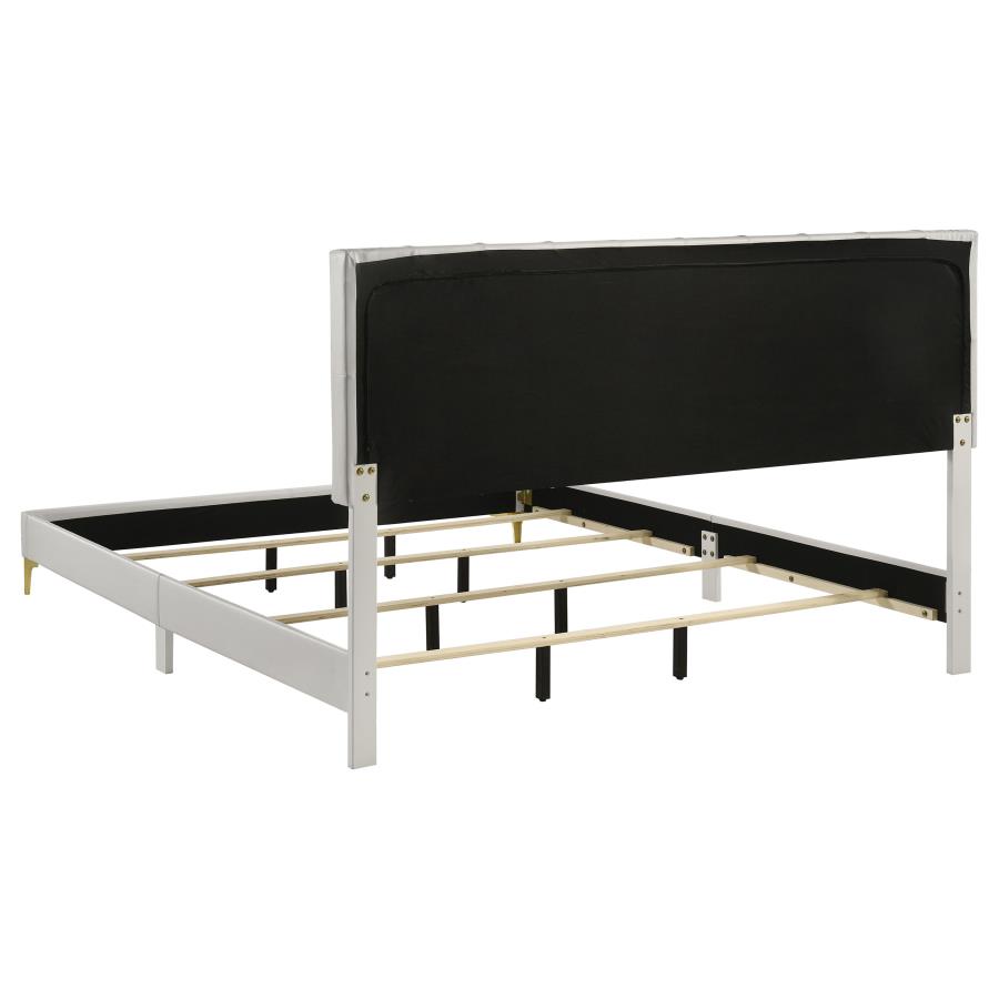Kendall Upholstered Eastern King Panel Bed White view 5