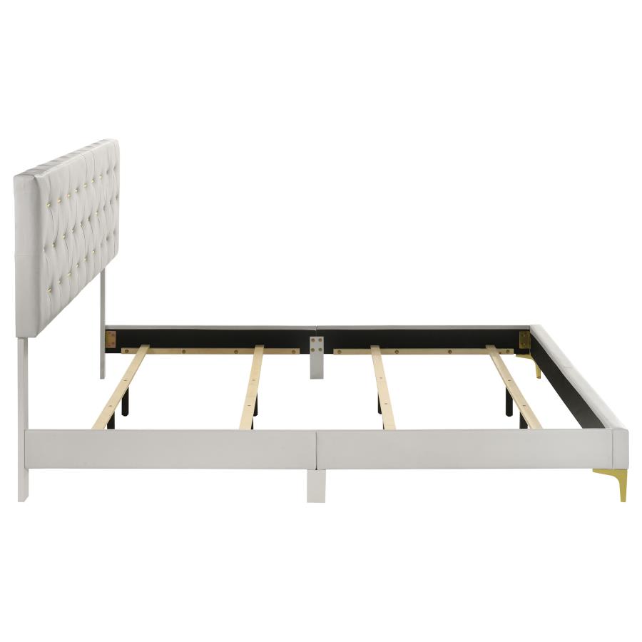 Kendall Upholstered Eastern King Panel Bed White view 6