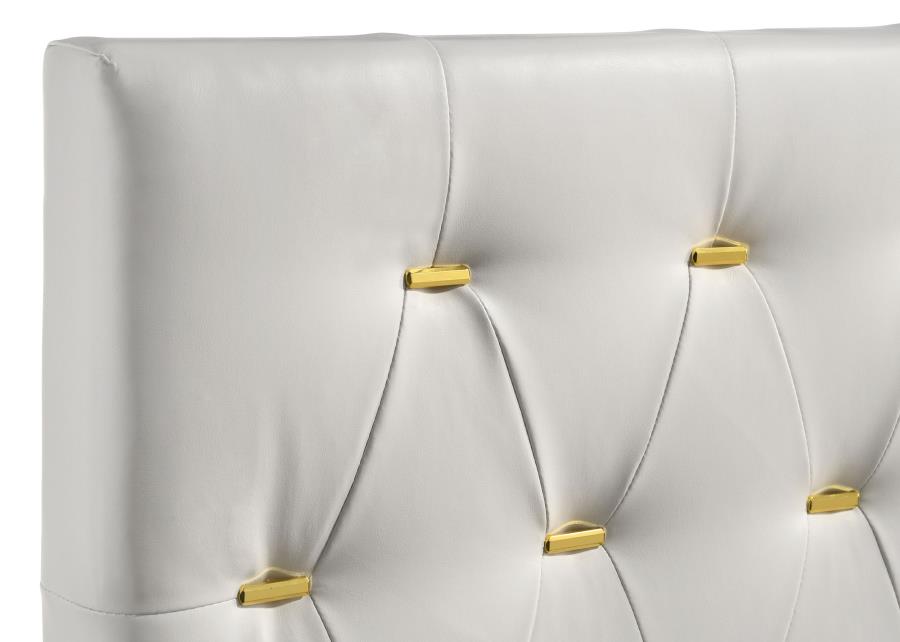 Kendall Upholstered Eastern King Panel Bed White view 7