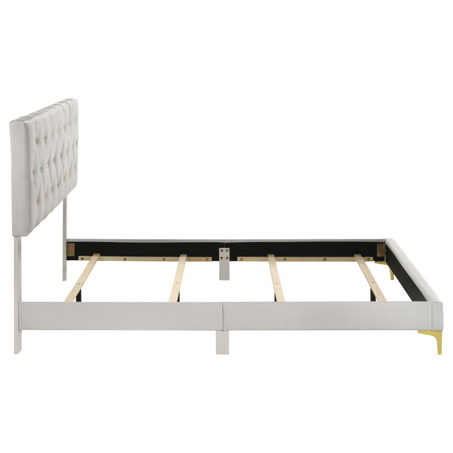 Kendall Upholstered Queen Panel Bed White view 6