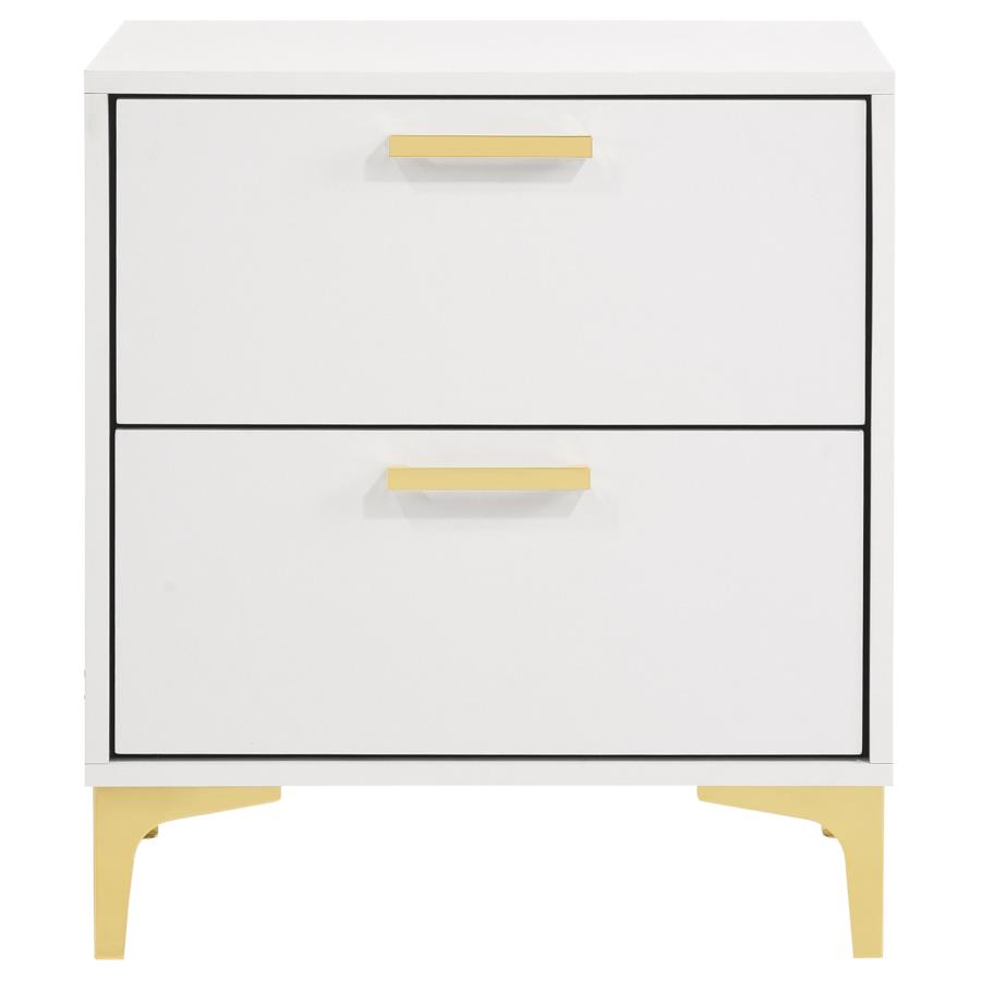 Kendall 2-drawer Nightstand White view 3