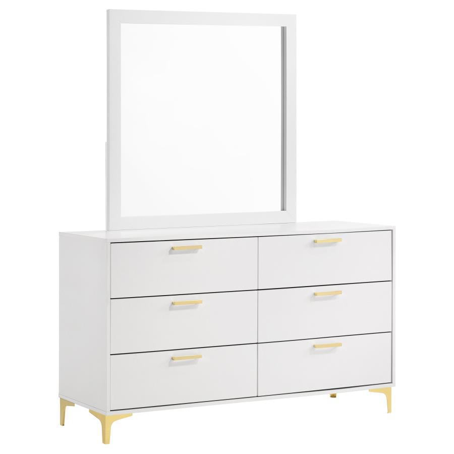 Kendall 6-drawer Dresser with Mirror White — Category_4
