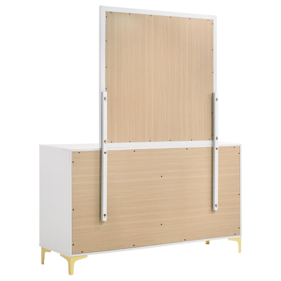 Kendall 6-drawer Dresser with Mirror White view 6
