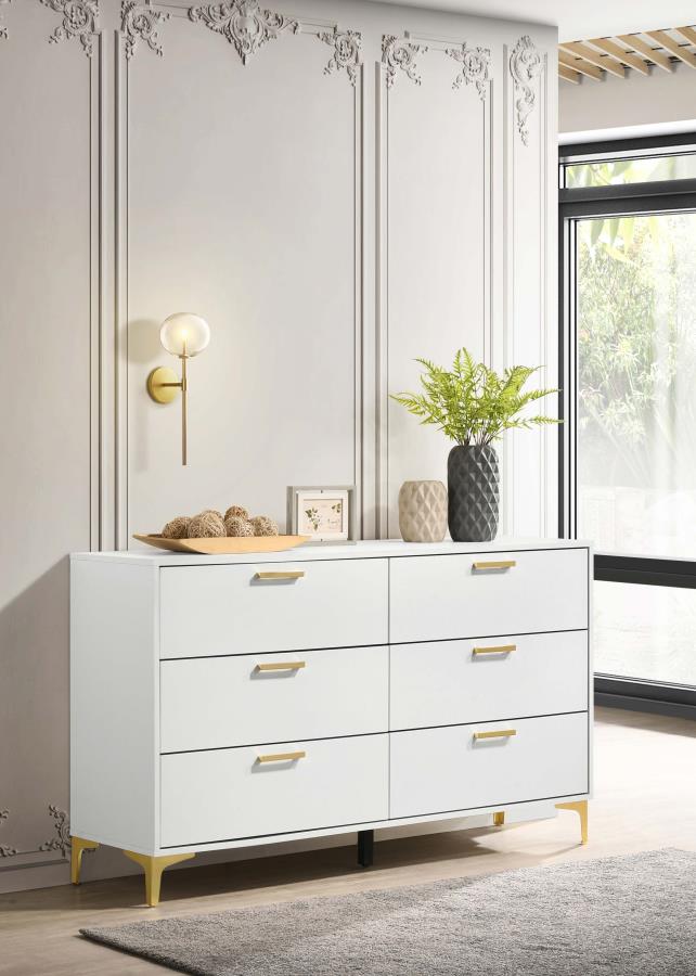Kendall 6-drawer Dresser White view 2