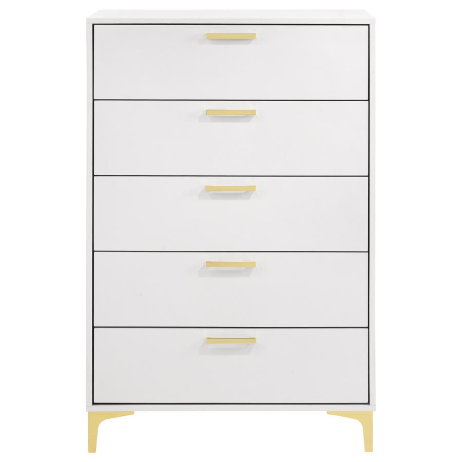 Kendall 5-drawer Bedroom Chest White view 3